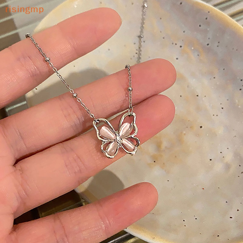 Vòng cổ Mặt Hình Bướm Rỗng Đính Đá Zircon Lấp Lánh Thời Trang Cho Nữ