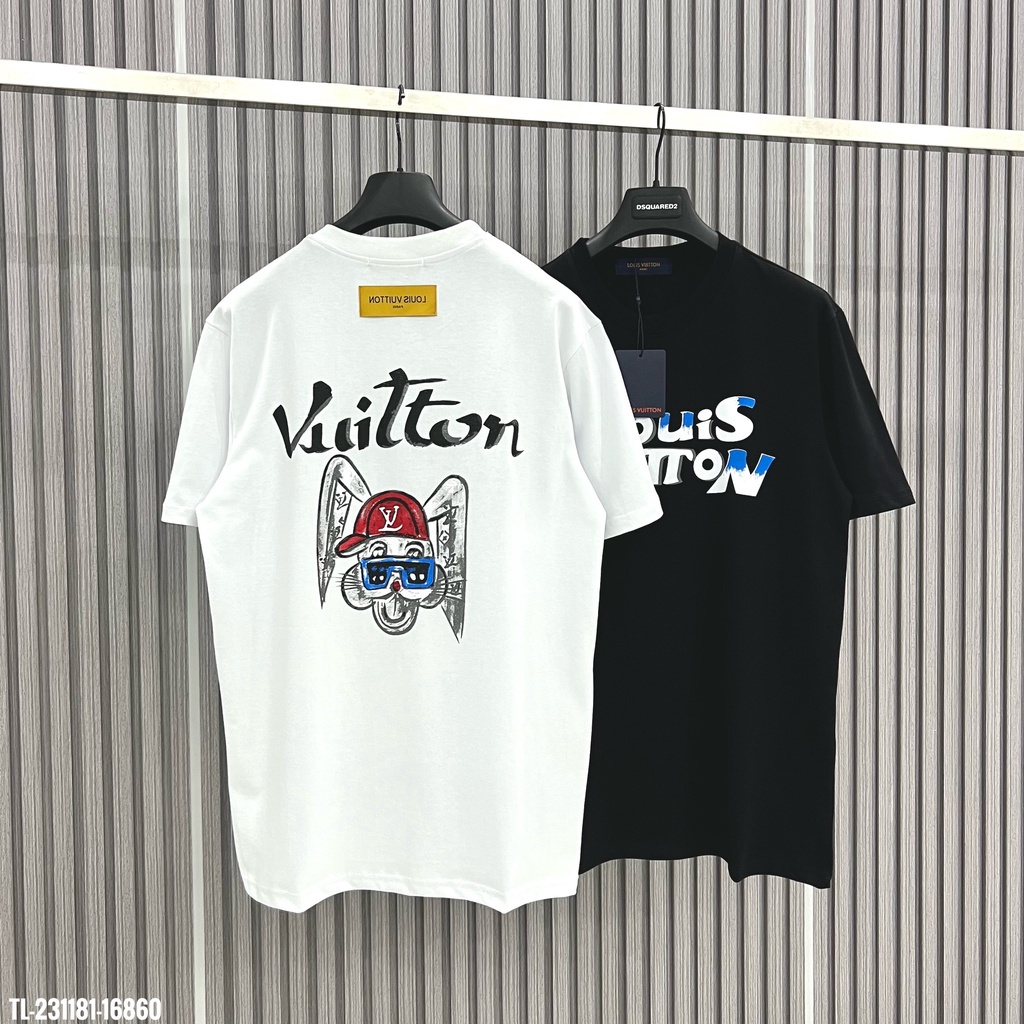 Áo Thun cotton In Chữ L + Thẻ Thời Trang Cho Cặp Đôi