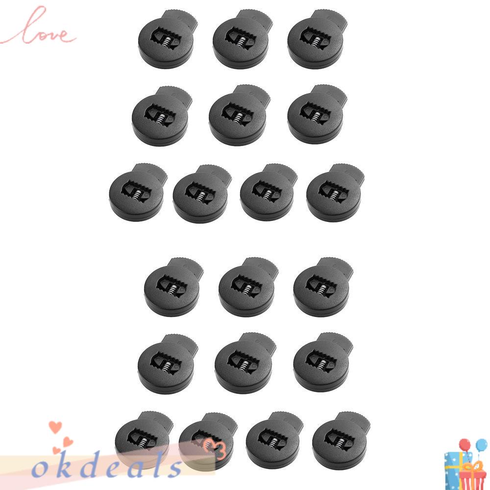 OKDEALS Bộ 20 Khóa Lò Xo Tròn Màu Đen An Toàn Cho Găng Tay Bóng Chày