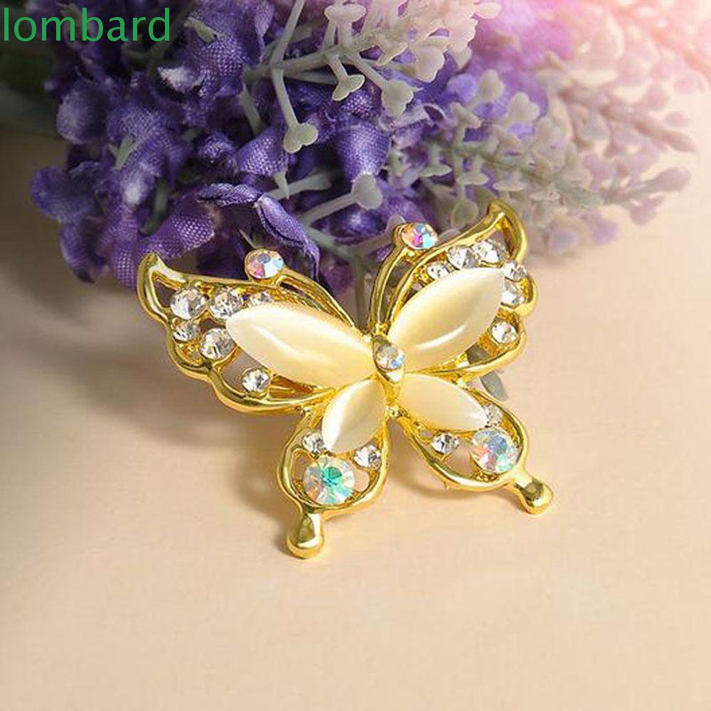 LOMBARD Trâm Cài Áo Hình Bướm Đính Đá Thời Trang Cho Nữ