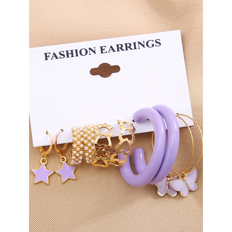 Ygt Bộ 5 Đôi Khuyên Tai Nữ Phong Cách Boho Đáng Yêu