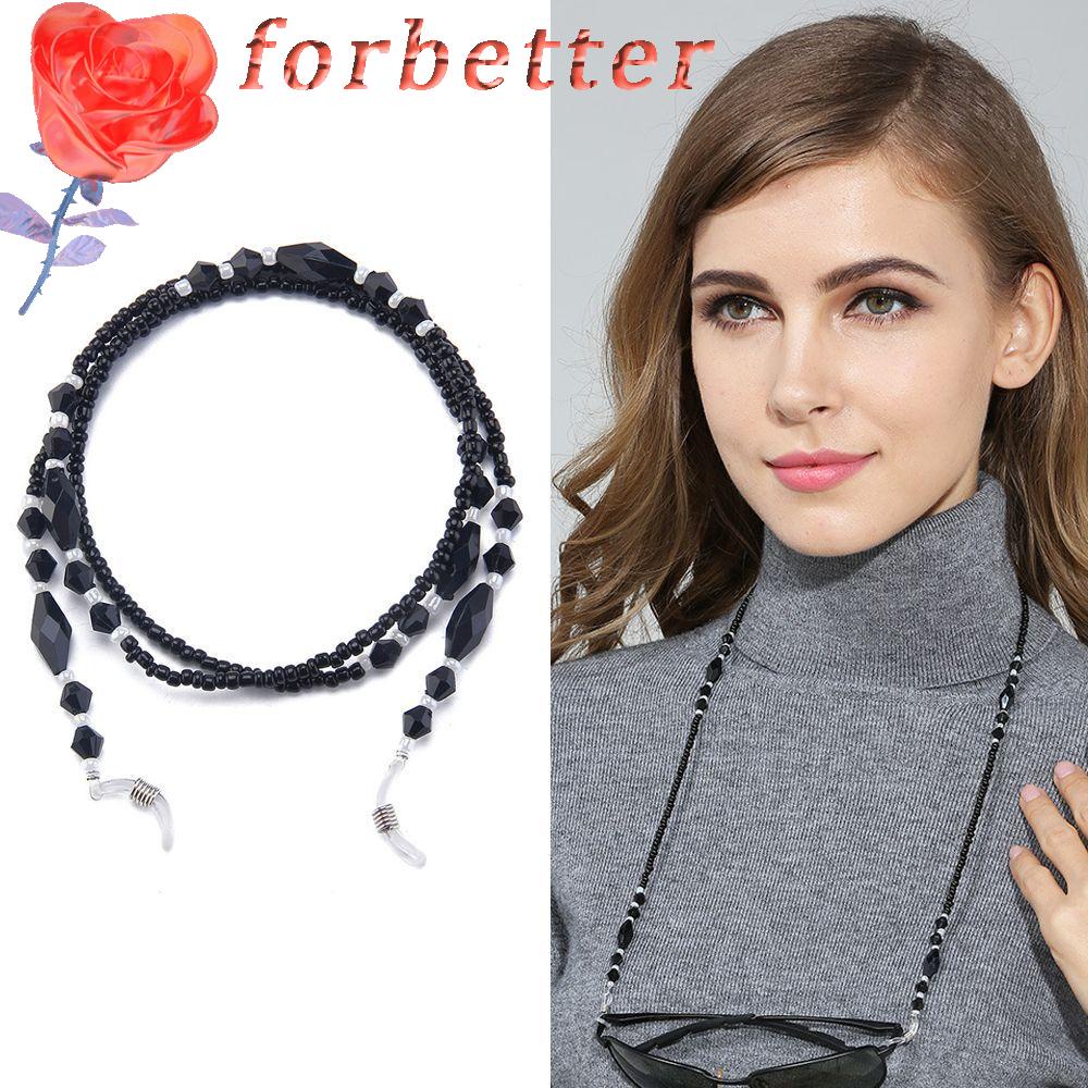 FORBETTER Dây Đeo Mắt Kính Xỏ Hạt Đen Chống Trượt