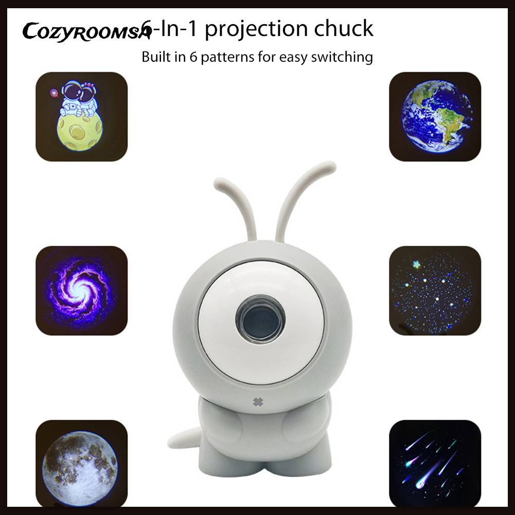 Đèn Chiếu Cosmic Xoay 360 Độ Hình Người Ngoài Hành Tinh Cho Bé