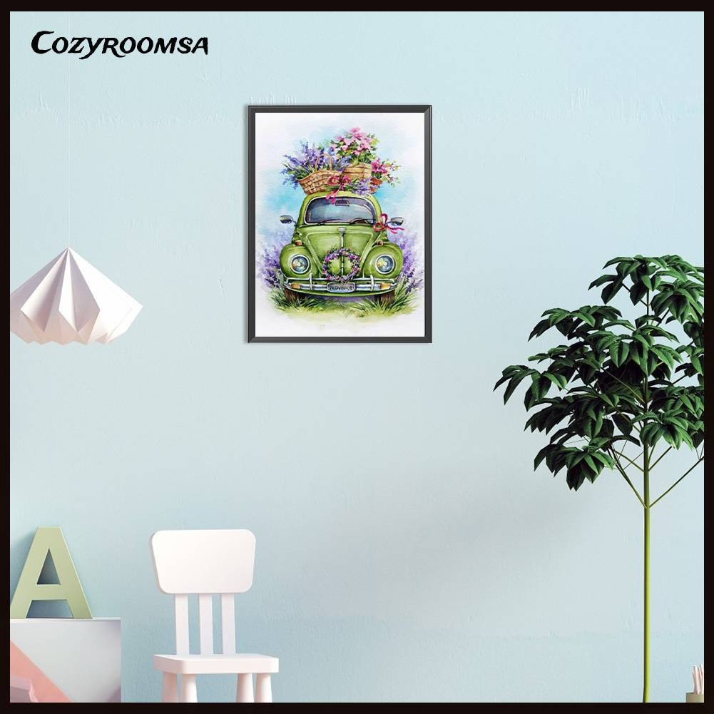 Tranh Đính Đá Kim Cương Toàn Bộ 5D DIY Hình Vẽ Hoa Trang Trí Nhà Cửa Xe Hơi