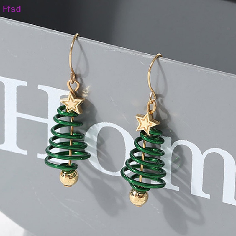 {Ffsd} Bông Tai Ngôi Sao Cây Thông Giáng Sinh Treo Trang Trí * Bán Chạy