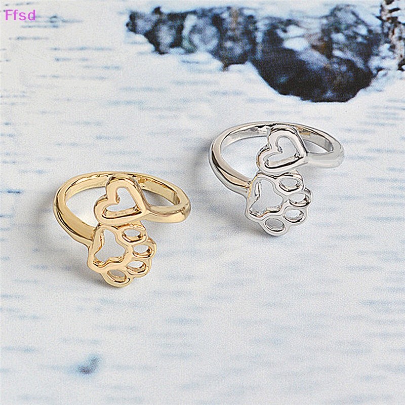 {Ffsd} Always By My Heart Nhẫn Hình Trái Tim Dễ Thương Có Thể Điều Chỉnh Cho Dog Owners * Bán Chạy