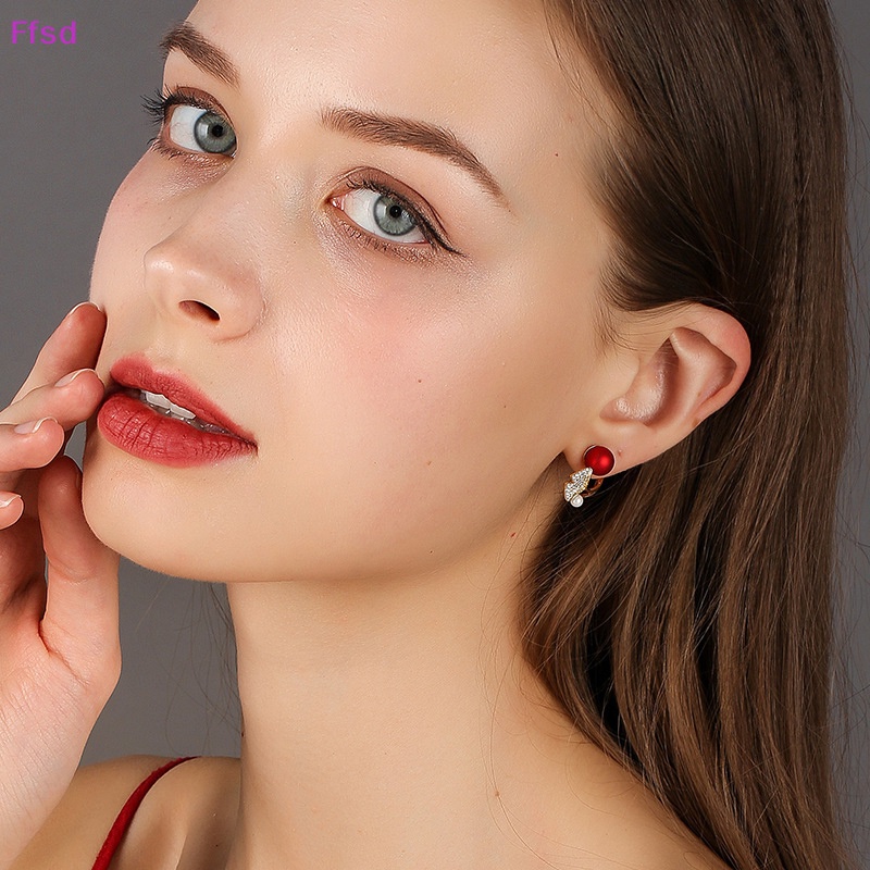 1 Đôi Bông Tai Ngọc Trai Hình Hoa Lá / Bướm Đính Đá Zircon Thanh Lịch Cho Nữ