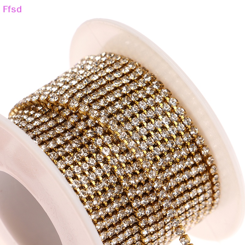 1 Cuộn Dây Xích 10M 2.0mm Đính Đá Lấp Lánh Dùng Trang Trí Quần Áo DIY