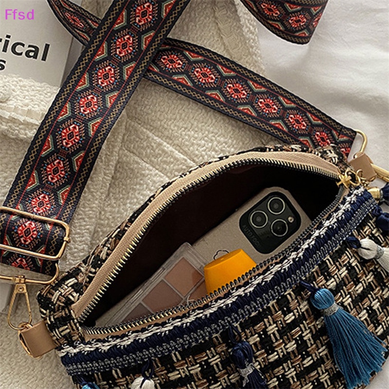 {Ffsd} Túi Đeo Chéo Vai / Đeo Hông Bằng Da Dệt Phối Tua Rua Cổ Điển Bán Chạy Dành Cho Bạn