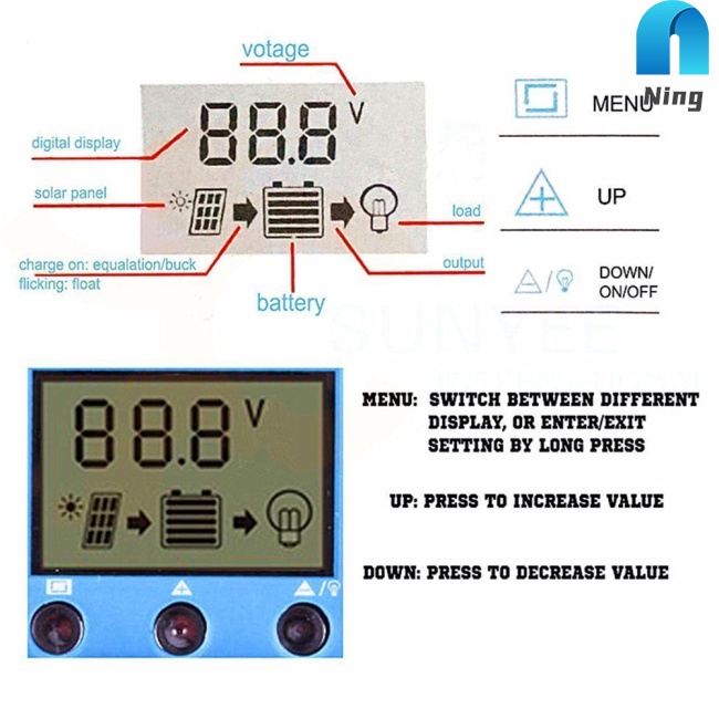 Bộ Điều Khiển Sạc Năng Lượng Mặt Trời 10a 20a 30a 40a 50a 60a 70a 80a 90a 100a