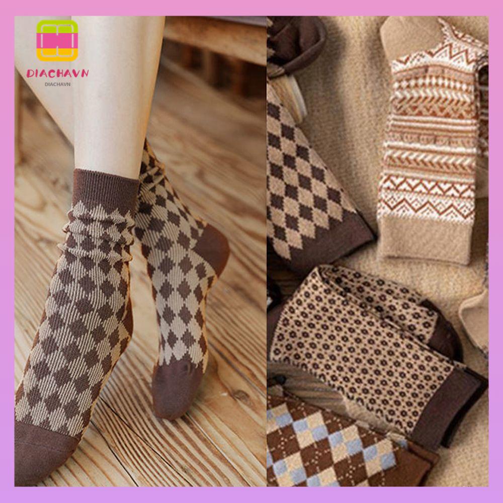 DIACHAVN Vớ Cotton Cổ Cao Thấm Hút Mồ Hôi Thoáng Khí Thời Trang Mới Cho Nữ