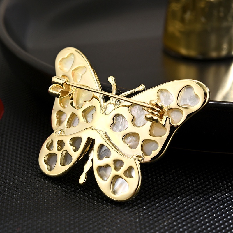 Ghim Cài Áo Hình Bướm Đính Ngọc Trai Nhân Tạo Thời Trang Cho Nữ