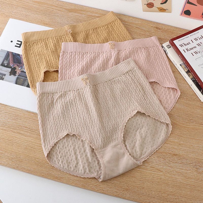 Quần Lót Cotton Nguyên Chất Kháng Khuẩn Không Đường May Lưng Cao Cỡ Lớn 100kg Dễ Thương Cho Nữ