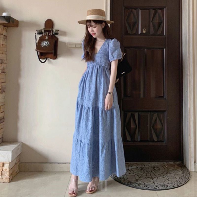 Hàng Có Sẵn Đầm Chữ A Cao Cấp Ôm Dáng Phong Cách Hàn Quốc Thanh Lịch Mùa Hè 2023