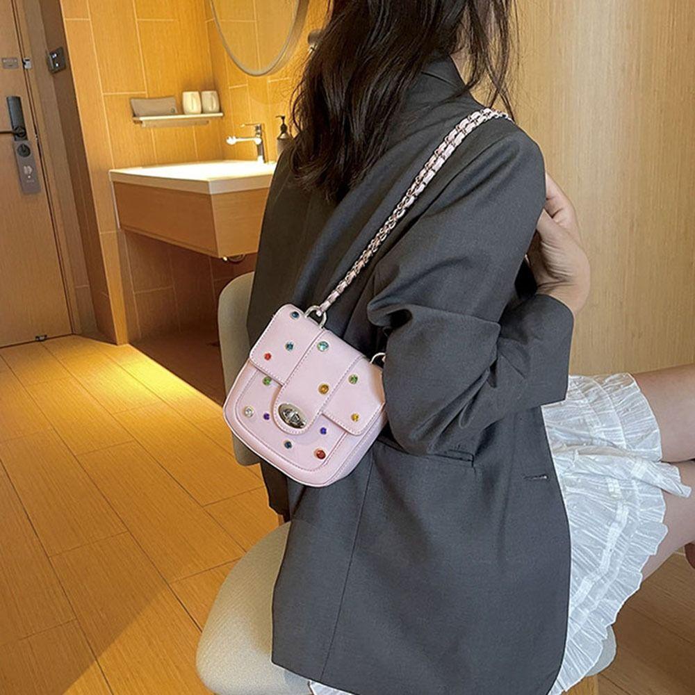 FALLFORBEAUTY Túi Đeo Vai / Kẹp Nách Hình Vuông Bằng Da Pu Nhiều Màu Thời Trang Dễ Phối Đồ Cho Nữ