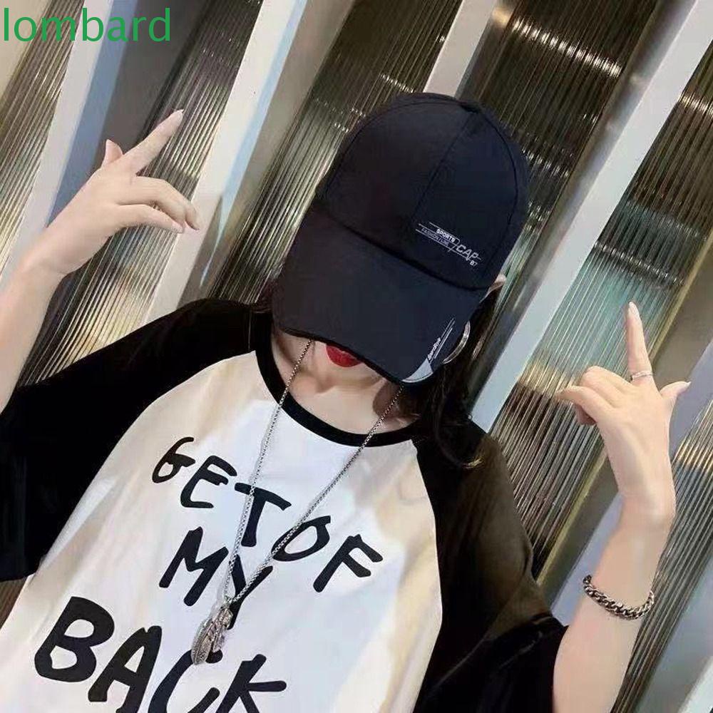 LOMBARD Mũ Lưỡi Trai Cotton Vành Cong Phong Cách Hiphop Đường Phố