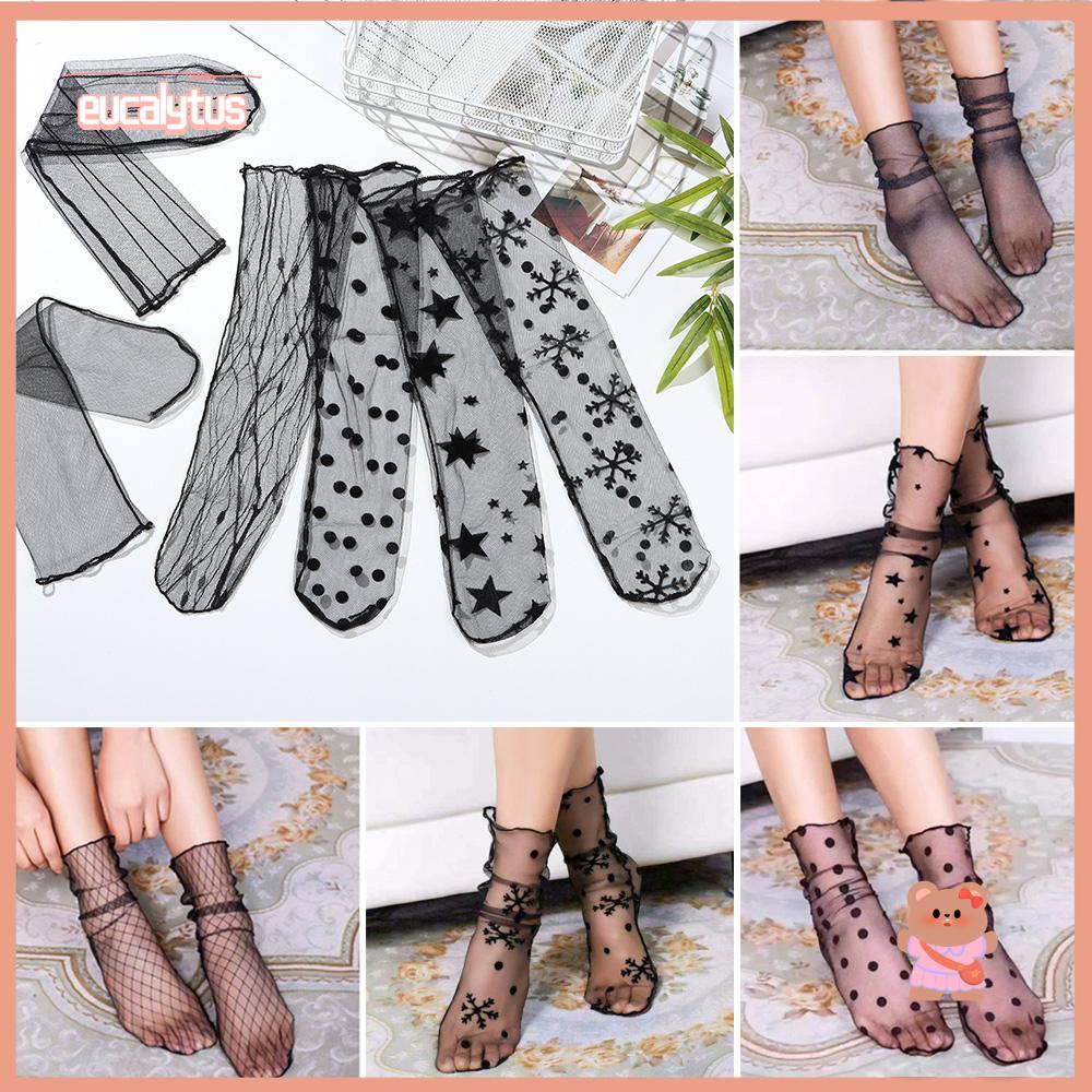 EUTUS Vớ Lụa Siêu Mỏng Cổ Vừa Thời Trang Cho Nữ