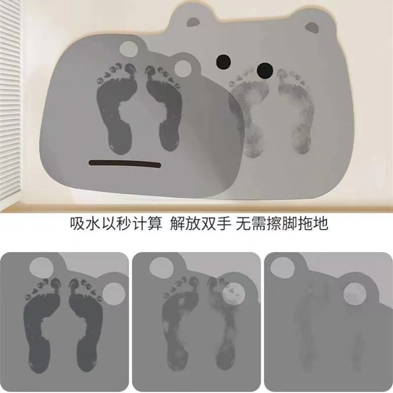 Thảm Chùi Chân Mềm Mại Thấm Hút Nước Nhanh Khô Chống Trượt Họa Tiết Hoạt Hình Dành Cho Phòng Tắm