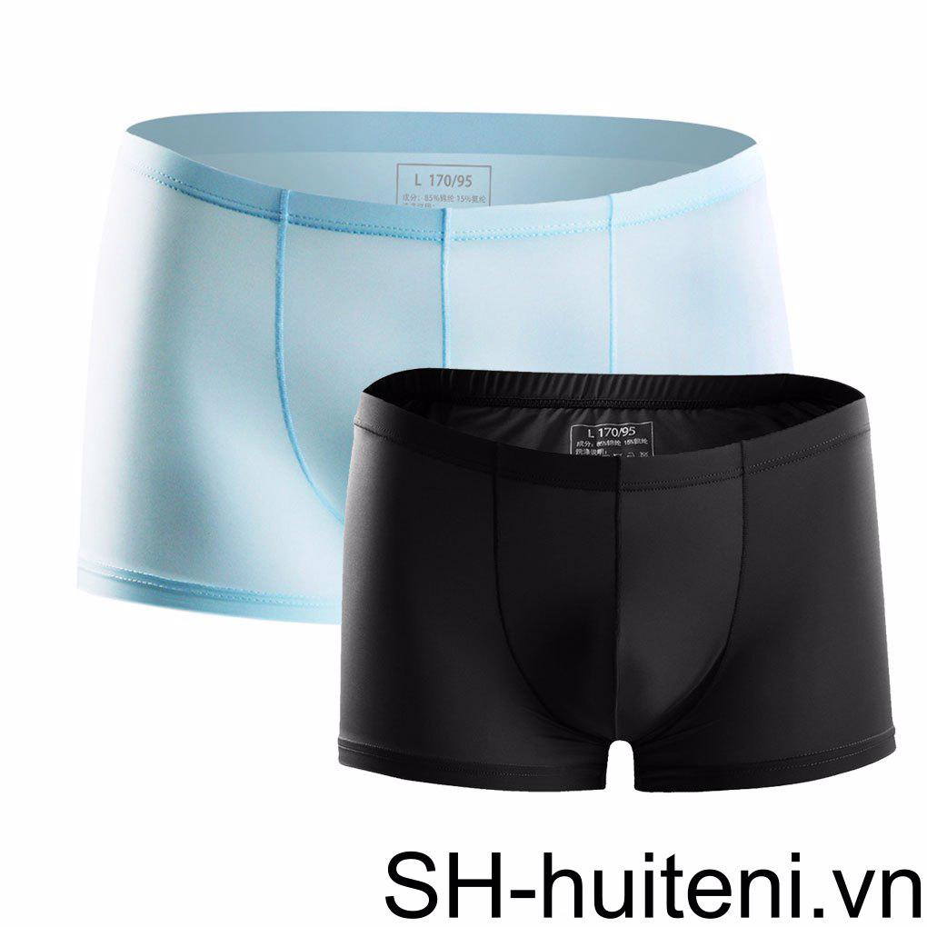 Bộ 2 Quần Lót Boxer Vải Lụa Lạnh Mỏng Mềm Mại Thoáng Khí Thời Trang Mùa Hè Cho Nam