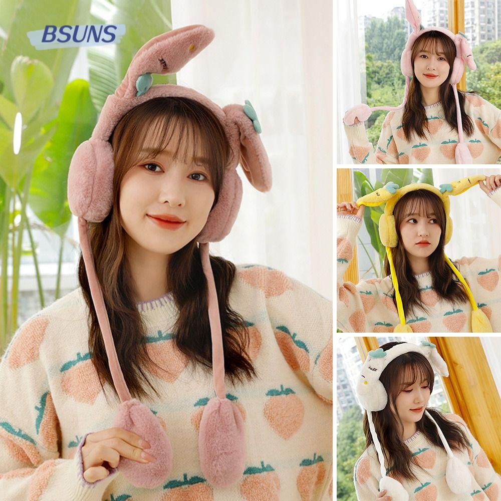 BSUNS Mũ Tai Thỏ Bông Chụp Tai Chống Gió Bảo Vệ Vui Nhộn Cho Nam Và Nữ