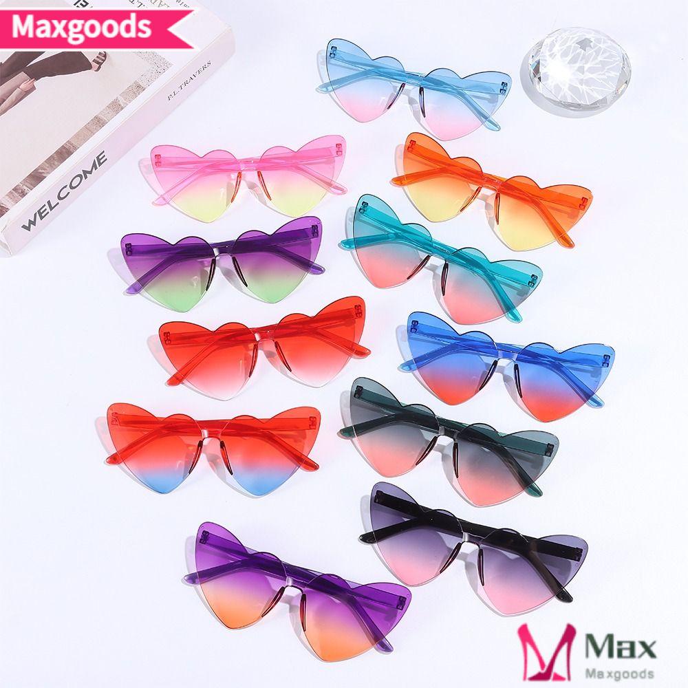 MAXG Kính Mát Hình Trái Tim Nhiều Màu Sắc Dễ Thương Chống Tia UV400 Cho Nữ