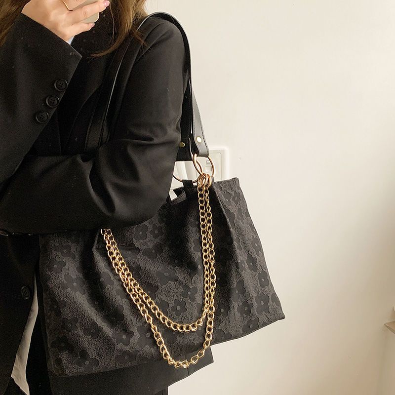 Túi Xách Canvas Sức Chứa Lớn Kiểu Dáng Đơn Giản Thời Trang Dành Cho Nữ