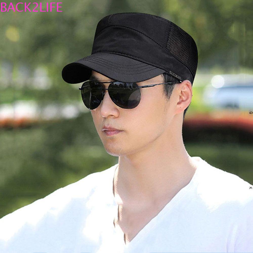 BACK2LIFE Mũ Lưỡi Trai Phối Lưới Thoáng Khí Thời Trang Mùa Hè Phong Cách Hàn Quốc Cho Nam