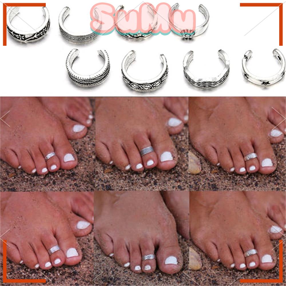 SUMU Set 8 Nhẫn Đeo Ngón Chân Phong Cách Vintage