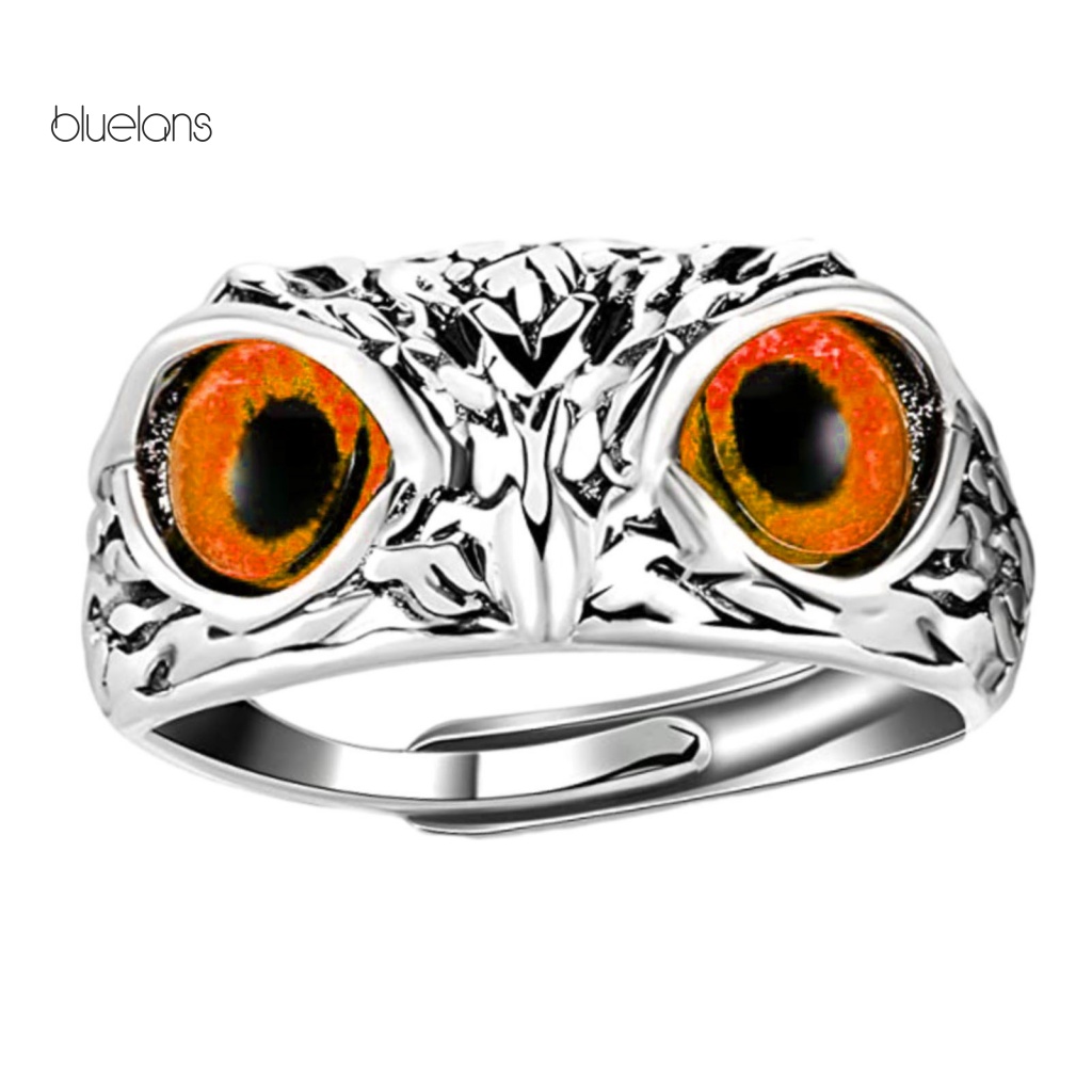 Nhẫn Đính Hôn Hình Cú Mắt To Siêu Nhẹ Đơn Giản Có Thể Điều Chỉnh Cho Nam Nữ