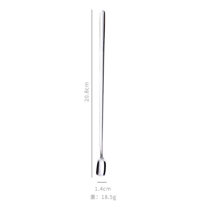 Muỗng / Nĩa Bằng Thép Không Gỉ Đầu Vuông Dùng Ăn Đá / Pha Chế Cocktail