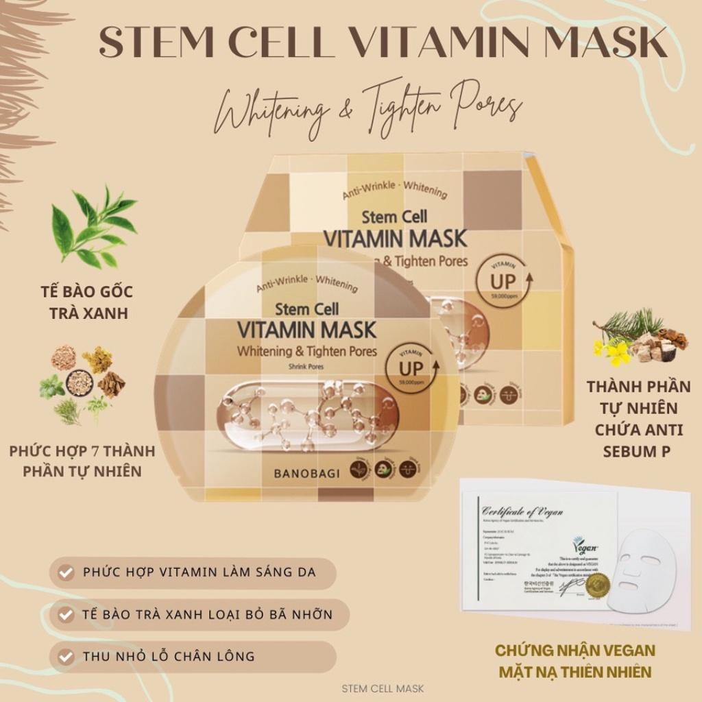 Mặt Nạ Dưỡng Ẩm Trắng Da BANOBAGI Stem Cell Vitamin Mask 30ml Daily Beauty