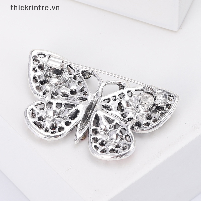 Ghim Cài Áo Hình Bướm Đính Đá Phong Cách Vintage