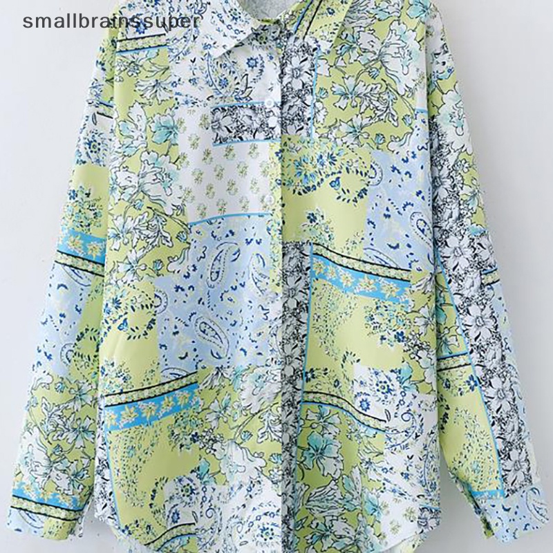 Áo Sơ Mi Dài Tay Dáng Rộng In Họa Tiết Hoa Thời Trang Mùa Hè Cho Nữ