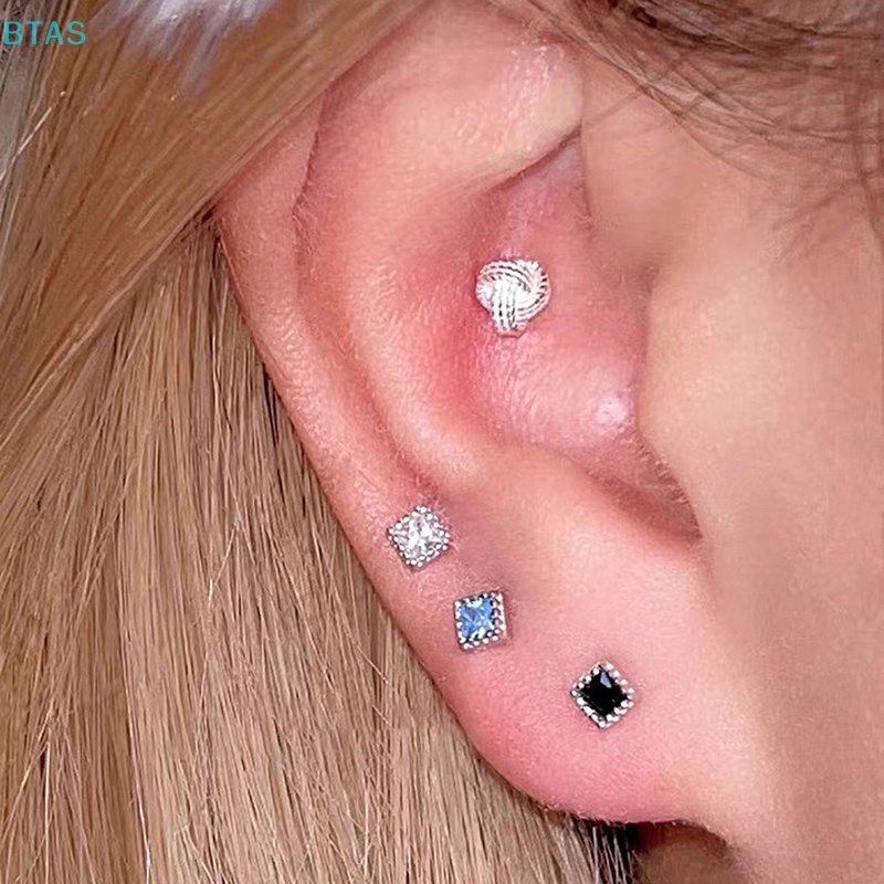 1 Cặp Bông Tai Hình Khối Lập Phương Mini Nhiều Màu Dạng Xoắn Ốc Thời Trang Dự Tiệc Cho Nữ