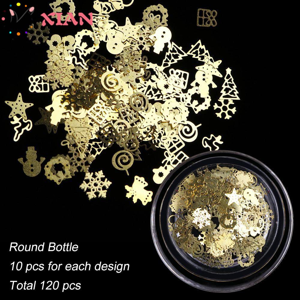 XIANTIN Phụ Kiện Trang Trí Móng Tay Họa Tiết Giáng Sinh Xinh Xắn