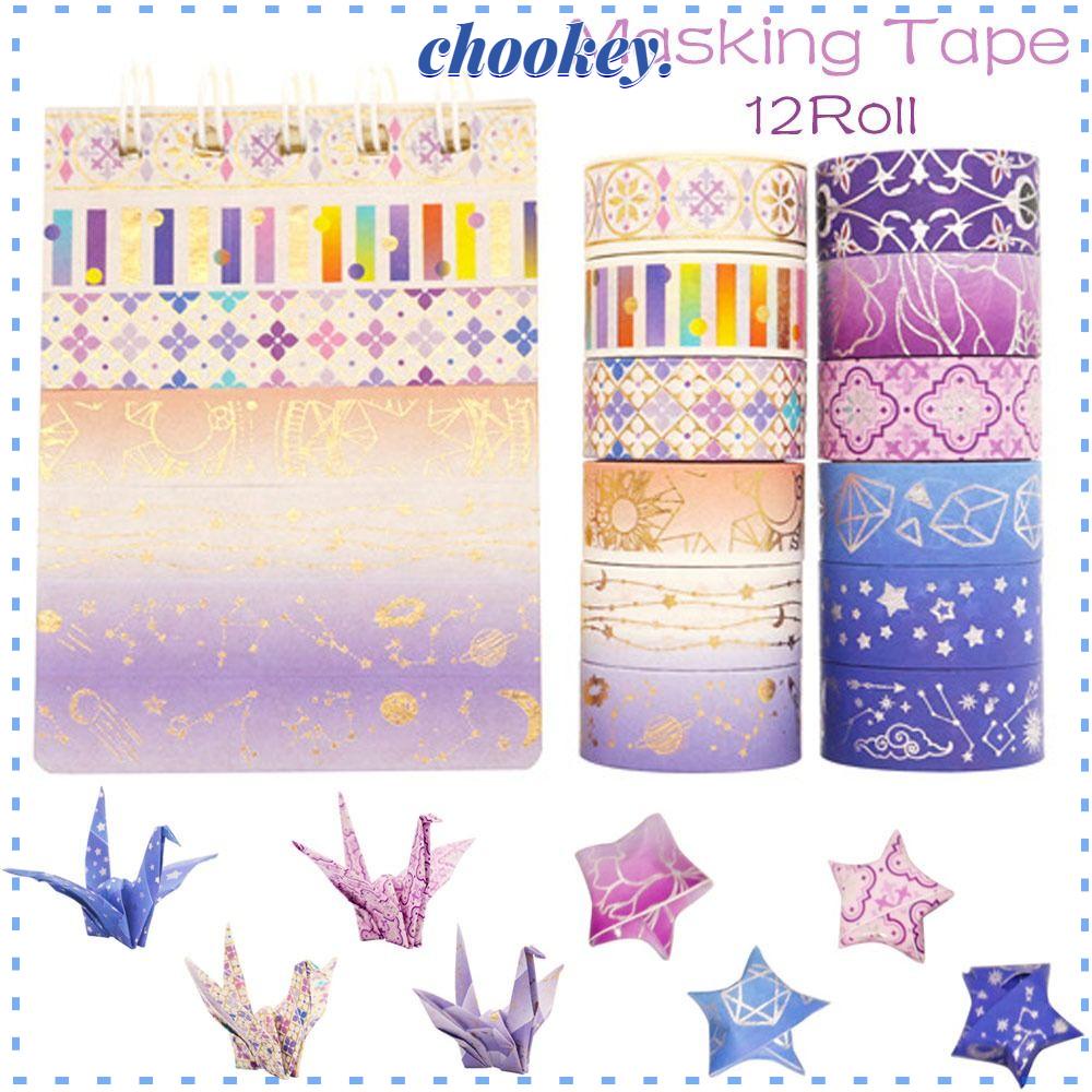 CHOOKEY Set 12 Cuộn Băng Dính Hình Ngôi Sao Trang Trí Thời Trang