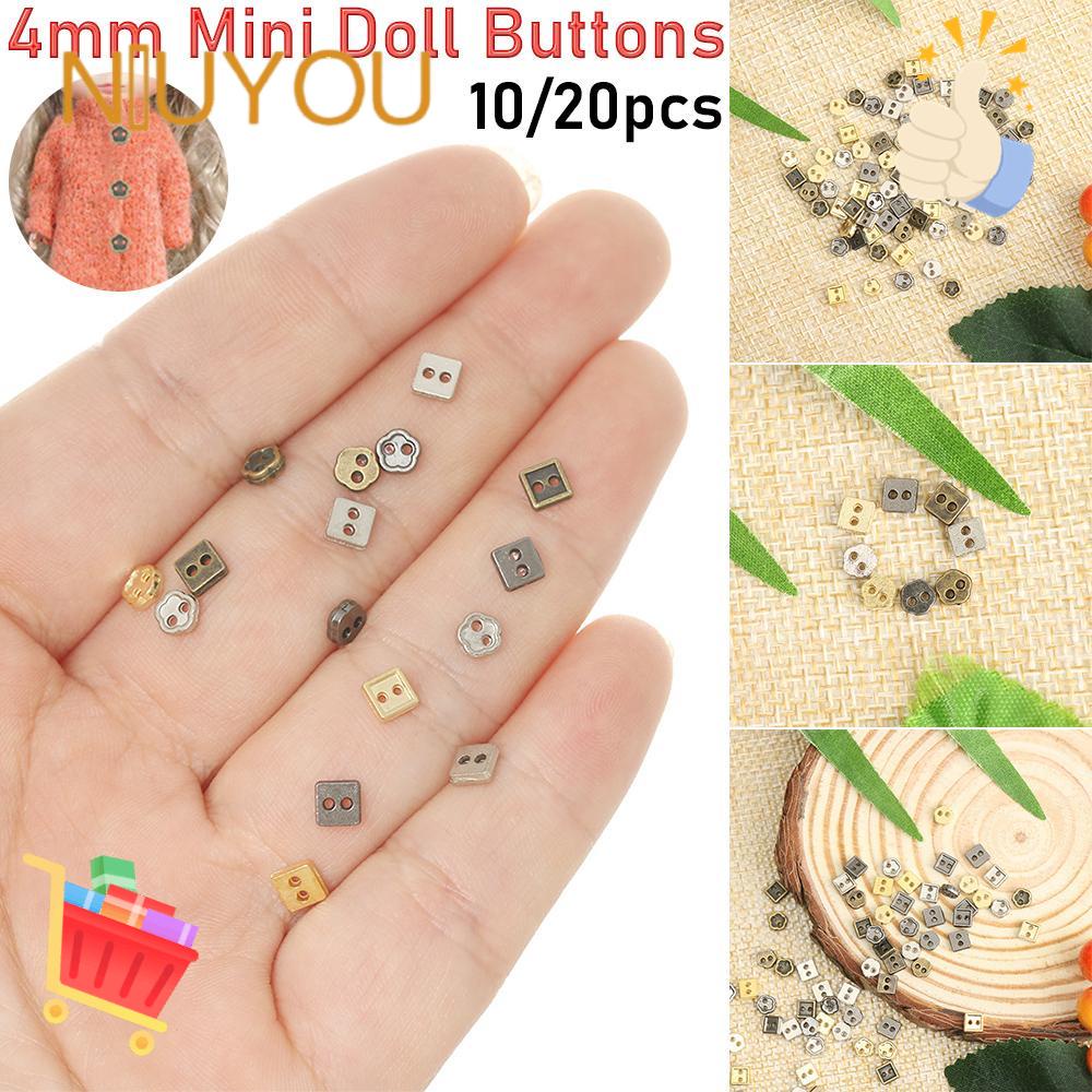 NIUYOU Set 10 / 20 Nút Búp Bê Mini 4 Màu Xinh Xắn