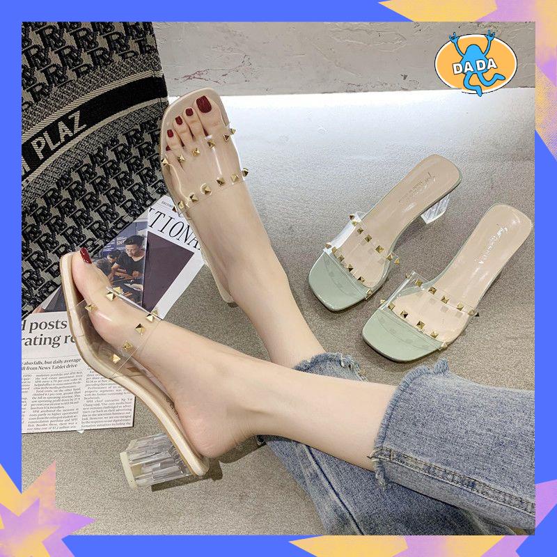 Dép Sandal Đế Dày Mũi Vuông Đính Đinh Tán Thời Trang Mùa Hè