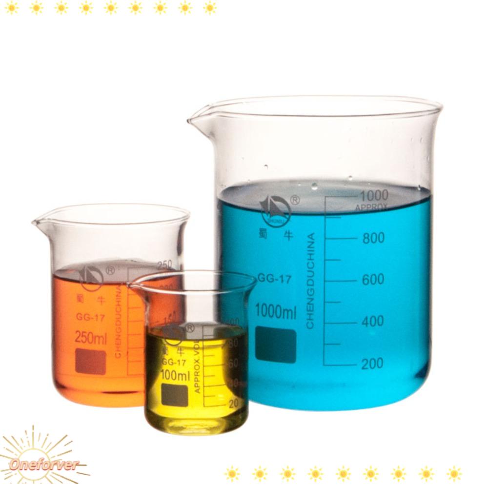 FOREVER Bộ 2 Cốc Đo Lường Trong Phòng Thí Nghiệm 100ml &amp; 500ml Bằng Kính Ổn Định