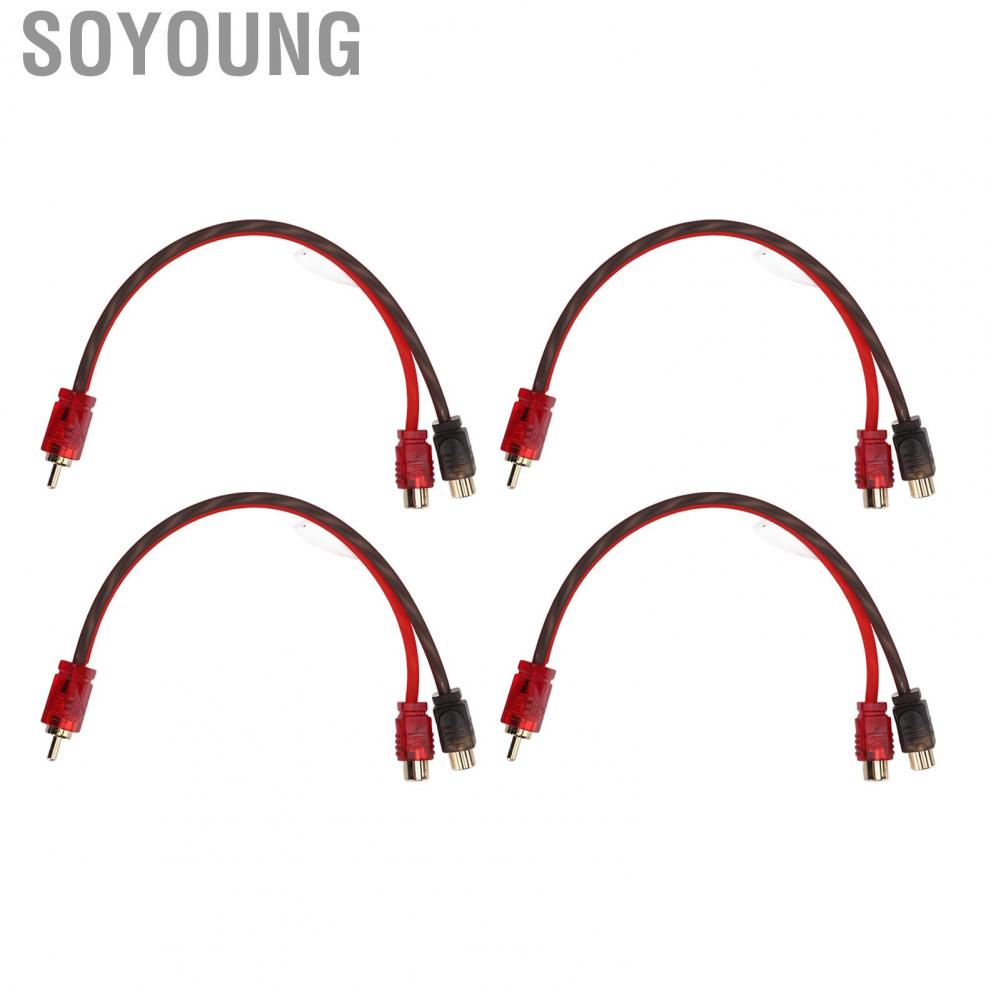Soyoung RCA Y Splitter Cable  Audio Cord 3.5mm 1 Male To 2 Female 4 Packs Excellent  Quality for Car Speaker System