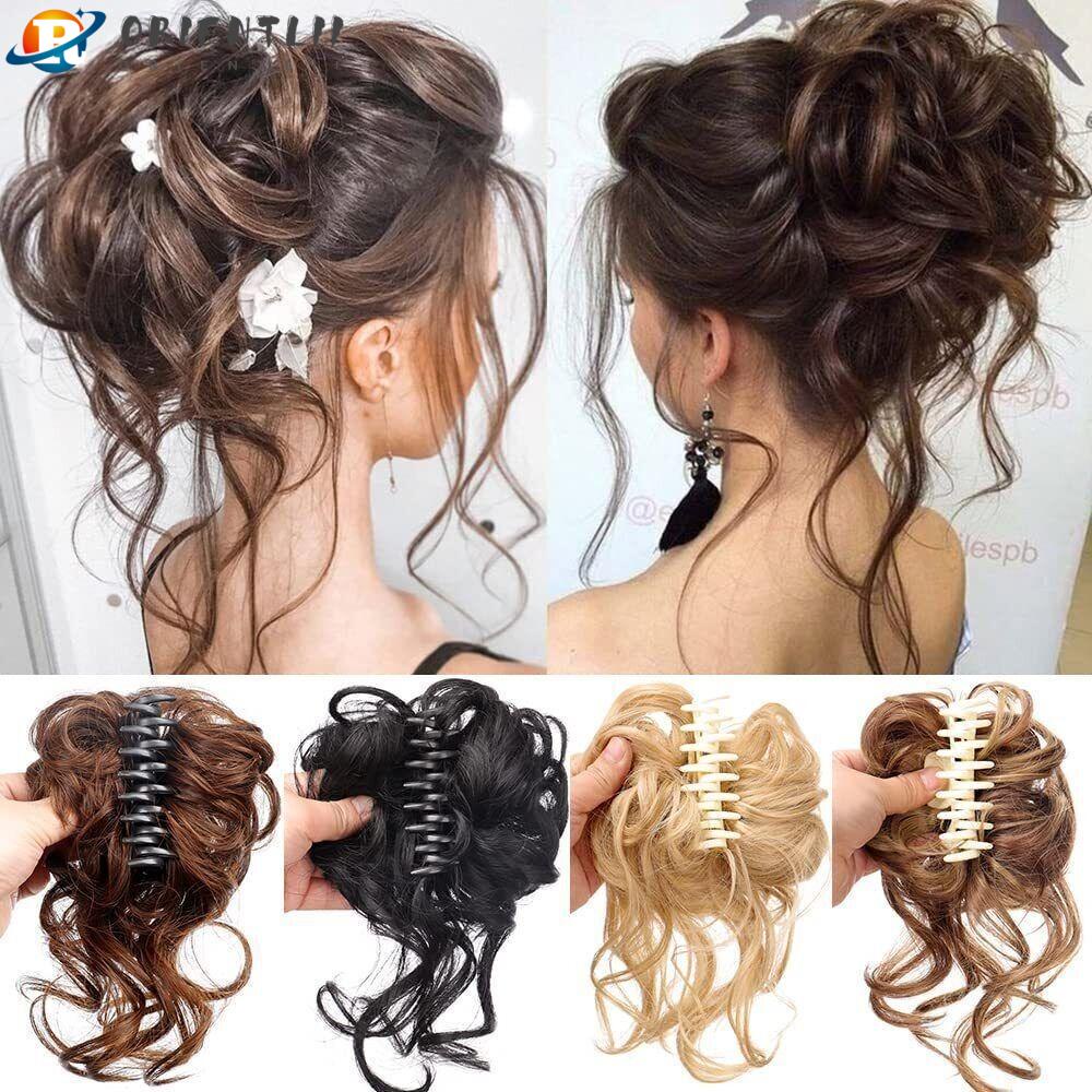 ORIENTLII Búi Tóc Giả Bằng Sợi Tổng Hợp Trọng Lượng Nhẹ Thời Trang Cho Nữ