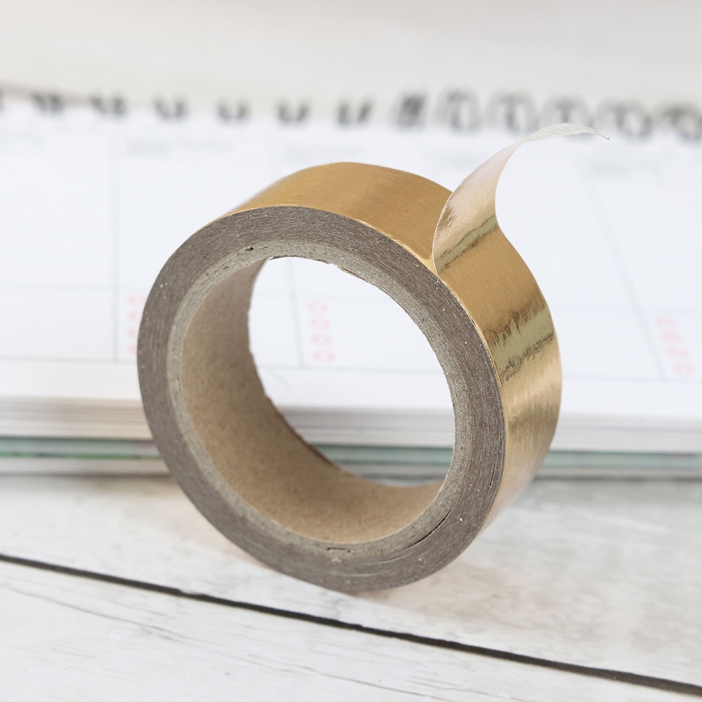 Cuộn Băng Washi Màu Vàng / Bạc Dùng Trang Trí Sổ Tay DIY
