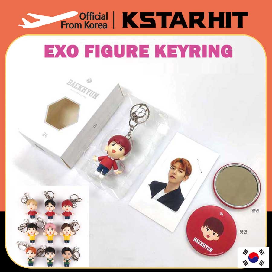 EXO Figure Keyring  + Photocard + Hand mirror