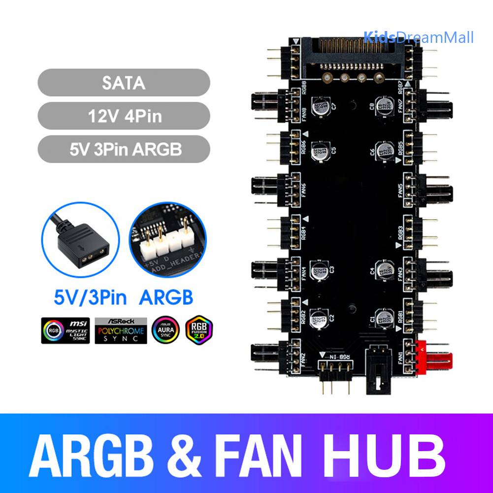 Bộ Chia Cổng 1 Sang 8 Cổng RGB PWM PC Cho ASUS