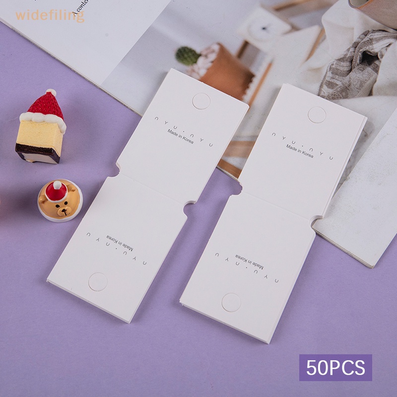 Set 50 Thẻ Tag Giấy Gấp Gọn Treo Trang Sức / Kẹp Tóc / Dây Chuyền / Vòng Tay Thủ Công Màu Trắng
