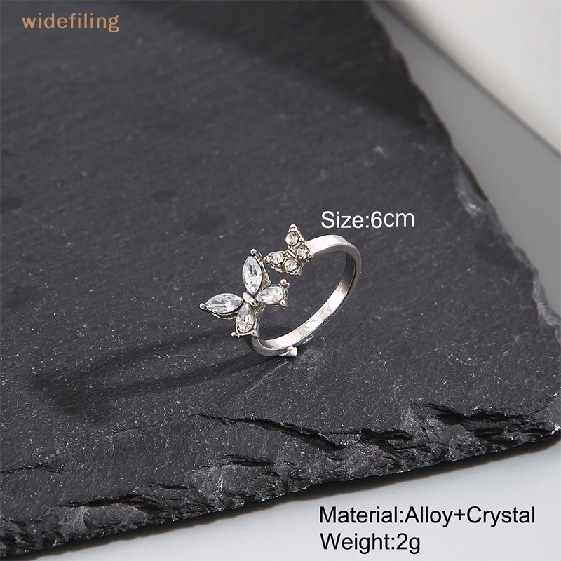 Nhẫn Hở Hình Bướm Lấp Lánh Bằng Hợp Kim Phong Cách Hàn Quốc Thời Trang Cho Nữ