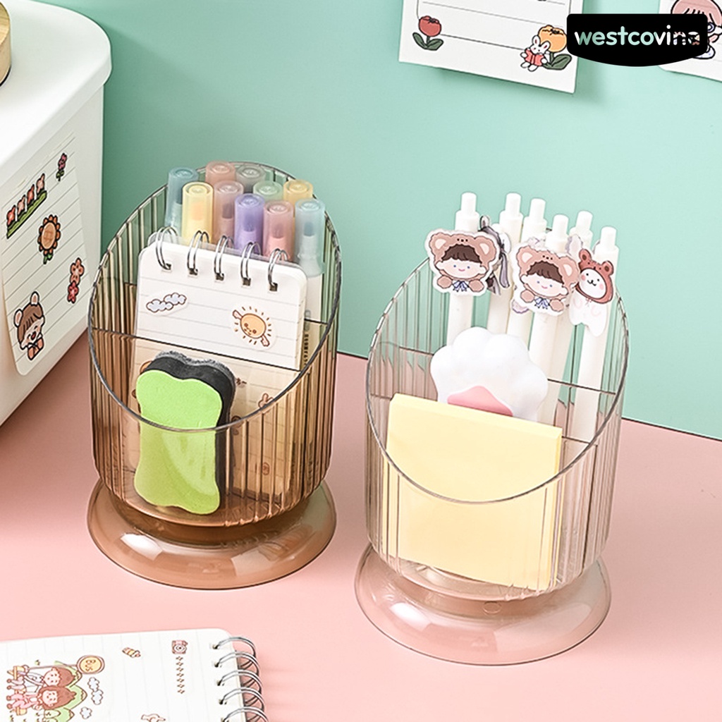 [WSTN]✎Hộp Đựng Bút Bằng Acrylic Trong Suốt Sức Chứa Lớn Tiện Dụng Cho Trường Học / Văn Phòng