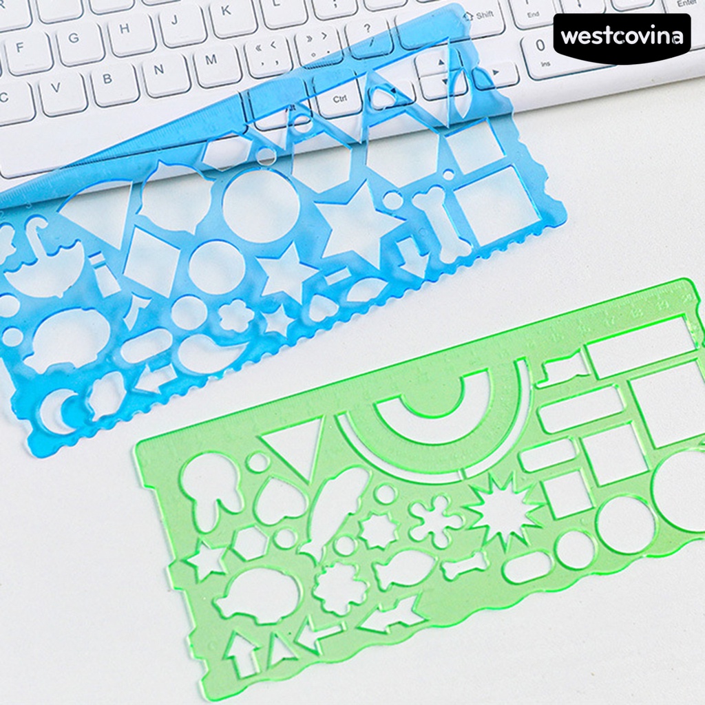 [WSTN] [WSTN]✎Set 2 Thước Kẻ Vẽ Hình Học Đa Năng Trong Suốt Độ Chính Xác Cao