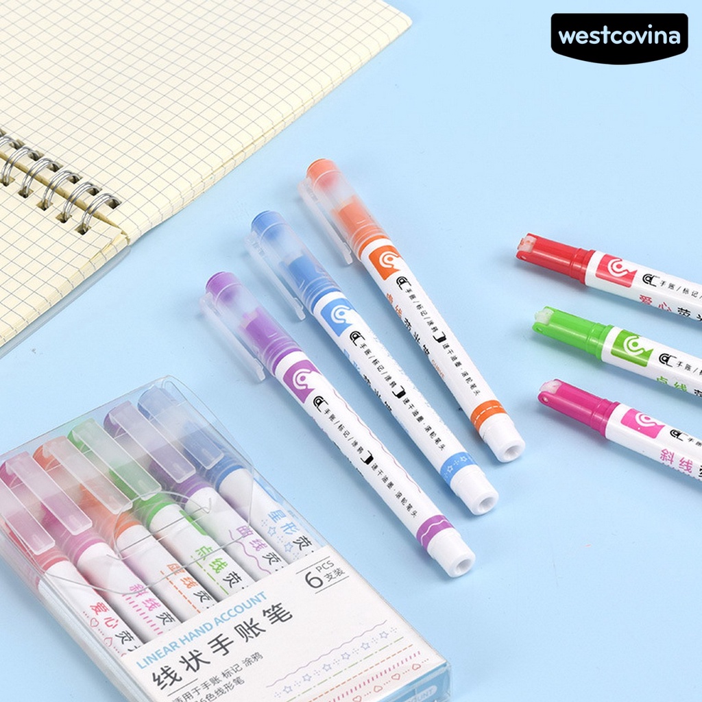 [WSTN]✎Set 6 Bút Kẻ Mắt Dạng Lăn Nhanh Khô Nhiều Màu Sắc