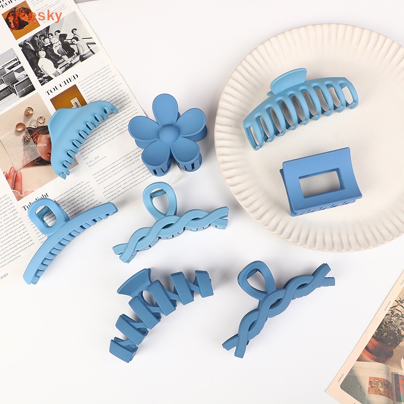 Set 8 Kẹp Tóc Càng Cua Màu Trơn Thời Trang Cho Nữ